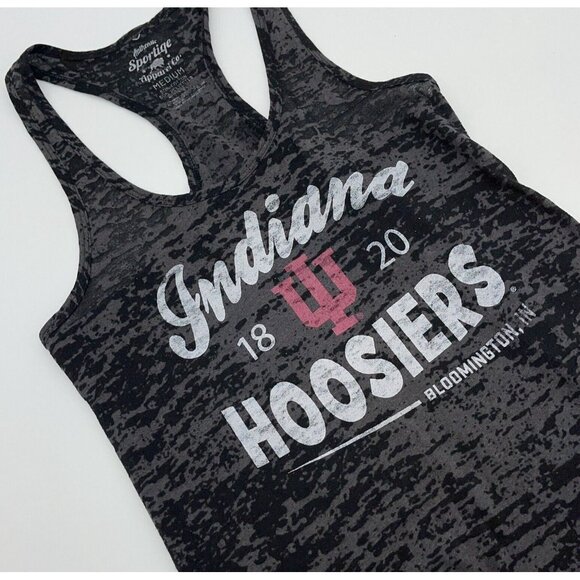 Hoosiers Shirt Women's Medium Tank Top Burnout Indiana University Racerback - Picture 2 of 7